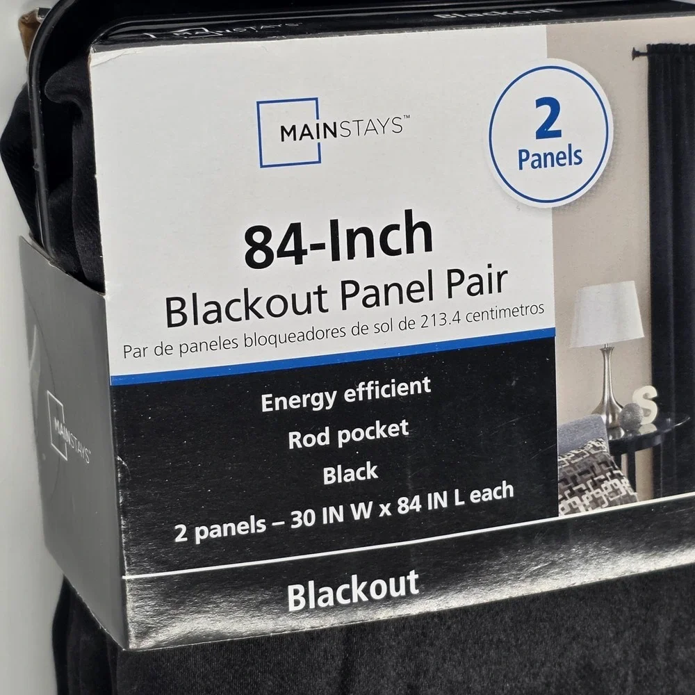 Mainstays 84-Inch Blackout Curtain Panel Pair, 2 Panels, Size 84